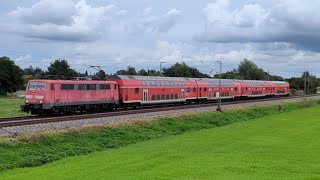 BR111er mit Dostos als Ersatzzüge für die 440er auf dem RB74 zwischen München und Buchloe [upl. by Airogerg65]