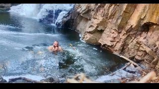 Ice Bath at Chester Creek Waterfall Homebase 🥶 💦 🏡 [upl. by Tirrej]