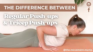 HowTo the difference between regular pushups and tricep pushups [upl. by Nasia]