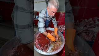 Lahmacun içi hazırlanışı youtubeshorts lahmacun food fyp [upl. by Lovash]