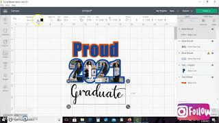 Diy Graduate Shirt  How to fill text with Photos  Cricut Offset Feature [upl. by Nywroc410]