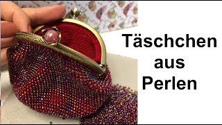 DIY Täschchen aus Perlen  Geldbeutel häkeln Annas Perlen [upl. by Aleak860]