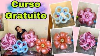 Curso de globos de Flores online ¿Cómo hacer flores de globosCurso GratuitoDecoración de fiestas🌸 [upl. by Abate120]