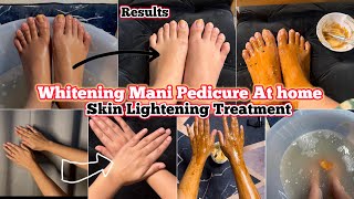 Hand amp Foot Whitening Manicure amp Pedicure at home  Live Results Tan Removal Treatment😍 [upl. by Hawley]