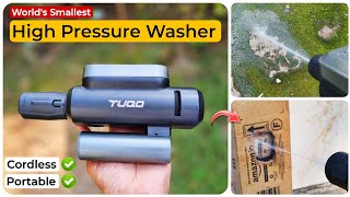 Cordless High Pressure Washer Testing  Tuqo Portable CarBike Washer  Best Pressure Washer [upl. by Macdonell]