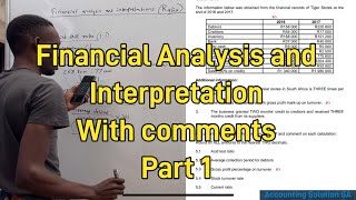 N4 FINANCIAL ANALYSIS AND INTERPRETATION  RATIO WITH COMMENTS  PART 1 [upl. by Diad815]