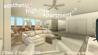 ♡ aesthetic high rise apartment  200k no large plot  bloxburg speedbuild ♡ [upl. by Mya765]