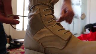 How I tie military boots [upl. by Hedwiga996]