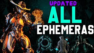 All Farmable EPHEMERAS of Warframe 2024  What they look like amp How to get them  Update 35 [upl. by Ahseele]