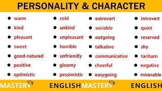 Learn 100 Adjectives to Describe Personality amp Character in English  Improve your Vocabulary [upl. by Elagiba748]