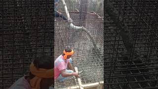 Footing casting  construction concretebiralinshorts [upl. by Akapol]