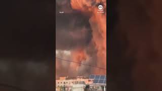 Massive blasts rock Beirut after Israeli airstrike [upl. by Coward]