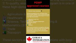 Pgwp approved courses PGWP FutureGraduates Canadalmmigration HighDemandJobs gorayaimmigration [upl. by Ainslie27]