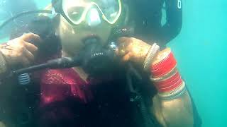 Newly Weds girl Scuba Diving  Grand Island  Goa [upl. by Jarrad]