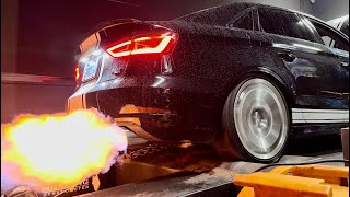 Big Turbo E85Meth built motor AUDI A3 BREAKS THE DYNO  Bmoneybrett [upl. by Nathanoj]