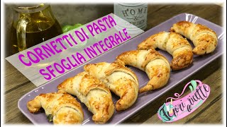 Cornetti con pasta sfoglia integrale ricetta [upl. by Chamberlin396]