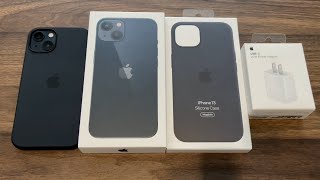 iPhone 13 Midnight Unboxing amp Accessories [upl. by Noseimaj]