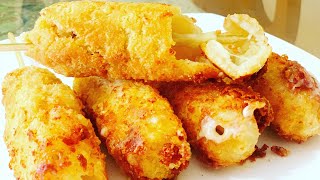 Cheesy Corn Dog  Korean Street Food Recipe  chefronniemarco [upl. by Emmalee225]