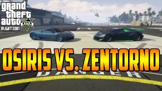 Pegassi Osiris vs Pegassi Zentorno  GTA5 FASTEST CAR Acceleration amp Top Speed Tests [upl. by Towny]