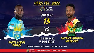 LIVE  St Lucia Kings vs Guyana Amazon Warriors  CPL 2022 [upl. by Hammel912]