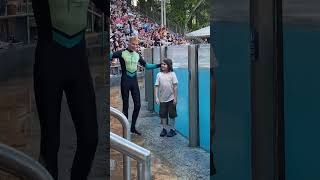 SeaWorld dolphin show soaked participation trick animals seaworld cool awesome tricks prank [upl. by Anaud]