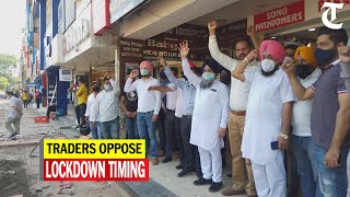 Mohali Traders oppose lockdown timing hold protest against Punjab government [upl. by Eerrehs]