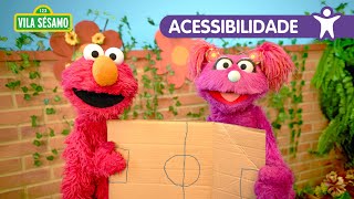 Vila Sésamo Elmo e Bel aprendem matemática de uma forma divertida na internet  com acessibilidade [upl. by Anivid308]