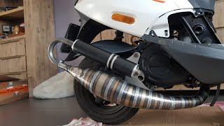 PIAGGIO ZIP SP H2O 172CC DDL TUNING EXHAUST FIRST START [upl. by Yrokcaz]