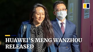 Meng Wanzhou returns to China and Canadians freed after US court reaches deal with Huawei CFO [upl. by Enyalaj]