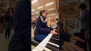 Commuters stop to listen to Gangstas Paradise on Piano [upl. by Etteb]