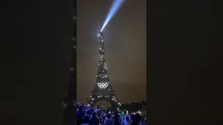 Eiffel tower lights up shorts paris2024 openingceremy olympics celine [upl. by Merc]