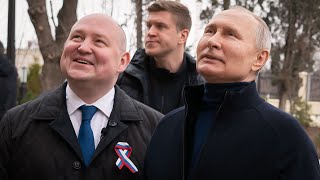 Putin besucht zum Jahrestag der KrimAnnexion besetzte Gebiete in der Ukraine [upl. by Craven]