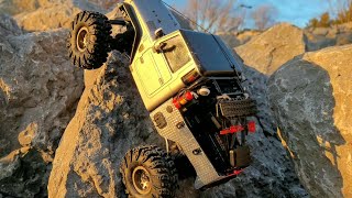 Injora IR40 Traxxas TRX4m Defender chassis New reefs micro 99 servo extreme rock crawling test [upl. by Barnabas]