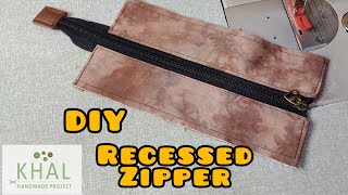 DIY Recessed Zipper  Tutorial  sewing tips amp tricks KhAL Handmade Project [upl. by Ykroc]