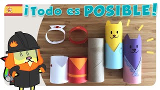 MANUALIDAD para ENSEÑAR las PROFESIONES ✂️ MUY FÁCIL 🧻 JUGUETES caseros 🐾 Gato Rainbow amp Gata Moon [upl. by Heinrich]