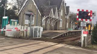 Bucknell Station Level Crossing Shrops Saturday 17022018 [upl. by Elocal]