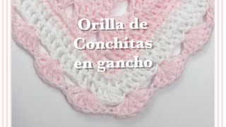 Orilla de conchitas en gancho facil y rapida para principiantes 78 [upl. by Omarr]