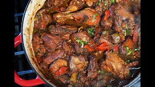 Traditional Caribbean Stew Chicken  CaribbeanPotcom [upl. by Sackey]