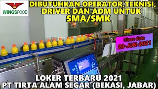 INFO LOKER JUNI 2021  PT TAS BUTUH TENAGA KERJA BARU UNTUK LULUSAN SMASMK [upl. by Ahsinhoj]