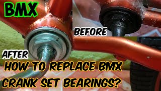 PAANO MAGPALIT NG CRANK SET BEARINGS NG BMX BIKE OR BICYCLE [upl. by Vittoria523]