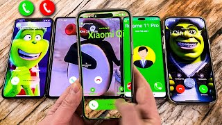 Magic Invsible Phones Incoming Calls iPhone 14 PM  Xiaomi 13  Z Fold 4  iPhone XS amp Face to Call [upl. by Boothe]