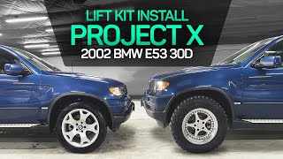 Making my E53 X5 Meaner  Lift Kit amp Offroad Wheels [upl. by Ahsennod121]