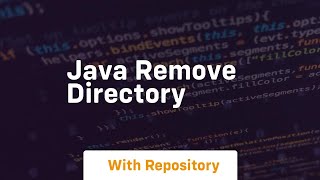 java remove directory [upl. by Rivy50]