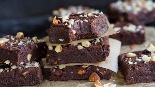 Healthy NoBake BROWNIES Vegan Gluten Free  Hot Chocolate Hits [upl. by Laet]