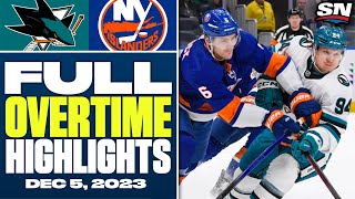 San Jose Sharks at New York Islanders  FULL Overtime Highlights  December 5 2023 [upl. by Wailoo893]