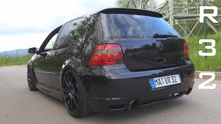 VW GOLF 4 R32 STRAIGHT PIPE  ACCELERATION SOUND ONBOARD AUTOBAHN 0200 KMH [upl. by Aleciram]