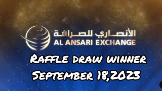 AL ANSARI EXCHANGE RAFFLE DRAW WINNER  SEPTEMBER 18 2023 [upl. by Nosemaj]