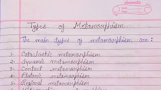 Types of Metamorphism Bsc Geology [upl. by Klara]