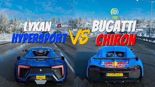 Lykan Hypersport W Motors Vs Bugatti Chiron DRAG RACE Forza Horizon 4 [upl. by Nylaret247]