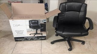 Unboxing and Assembling Mainstays MidBlack Office Chair [upl. by Liddle]